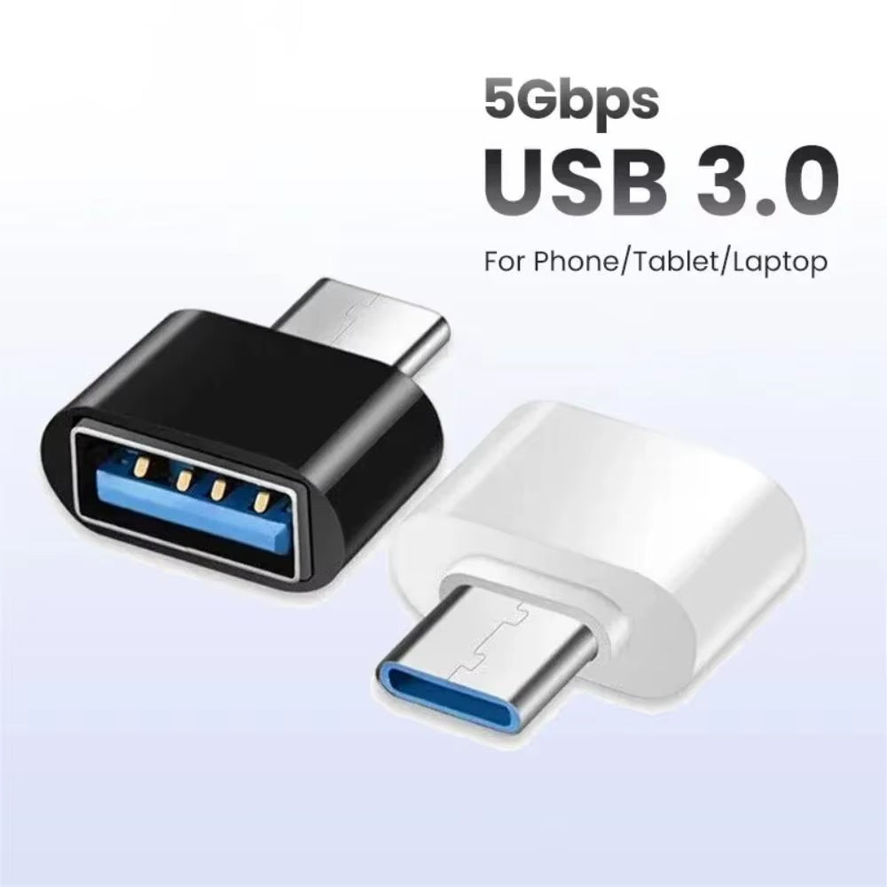 Mini Type-C to USB 3.0 Adapter - USB-C Male to Female OTG Data Connector for MacBook Pro, iPad Mini 6/Pro, and MacBook Air Type-C Devices