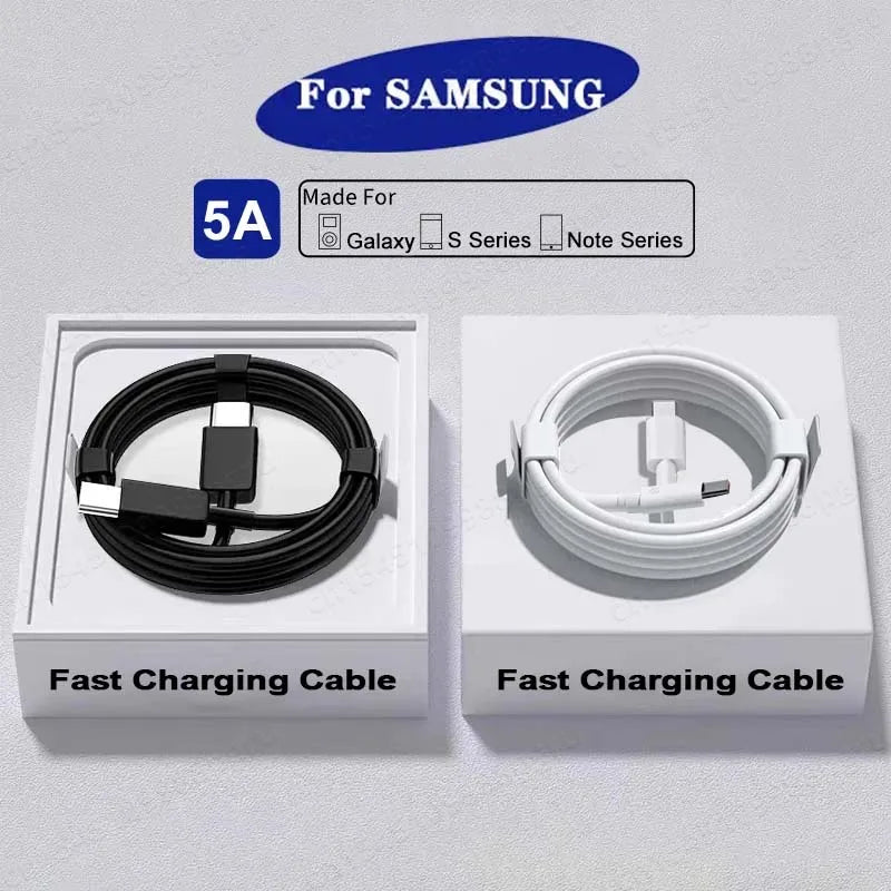2-Pack 45W PD USB-C Cable for Samsung Galaxy S20/S21/S22/S23 Ultra, Note 10/20 5G, A53/A54 - Super Fast Charging Data Cable