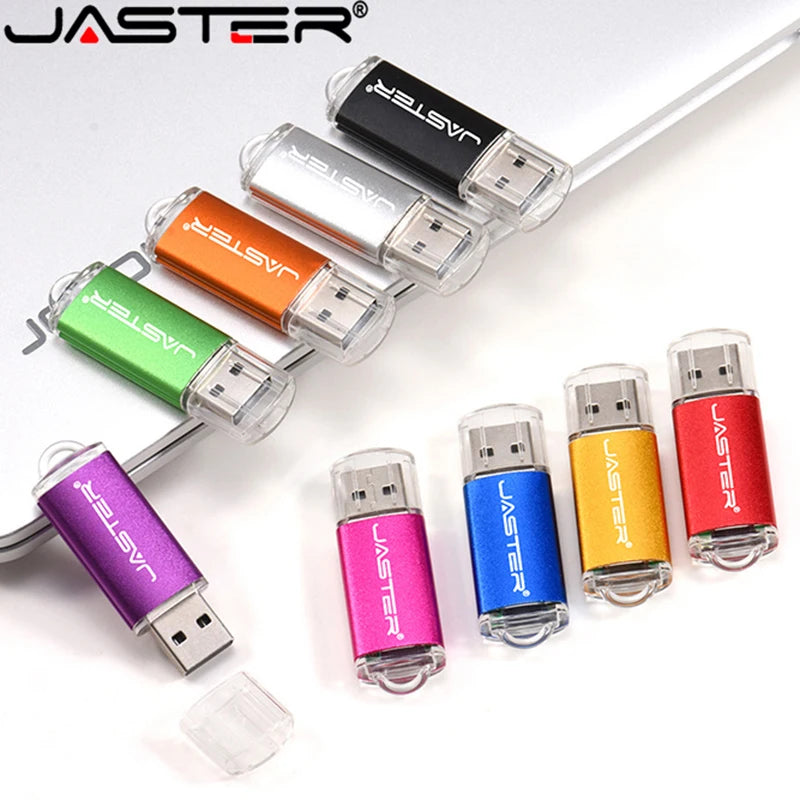 New Creative with Key Chain USB 2.0 Flash Drive 128GB 64GB 32GB 16GB 8GB 4GB 128MB Pendrive Fashion 9 Colors U Stick Gift