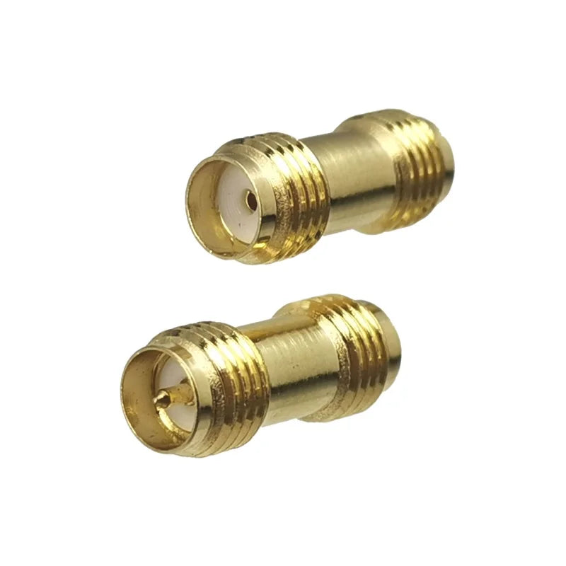 1Pcs Connector Adapter SMA RP-SMA to SMA RPSMA Male Plug & Female Jack Straight RF Coaxial Converter New Brass