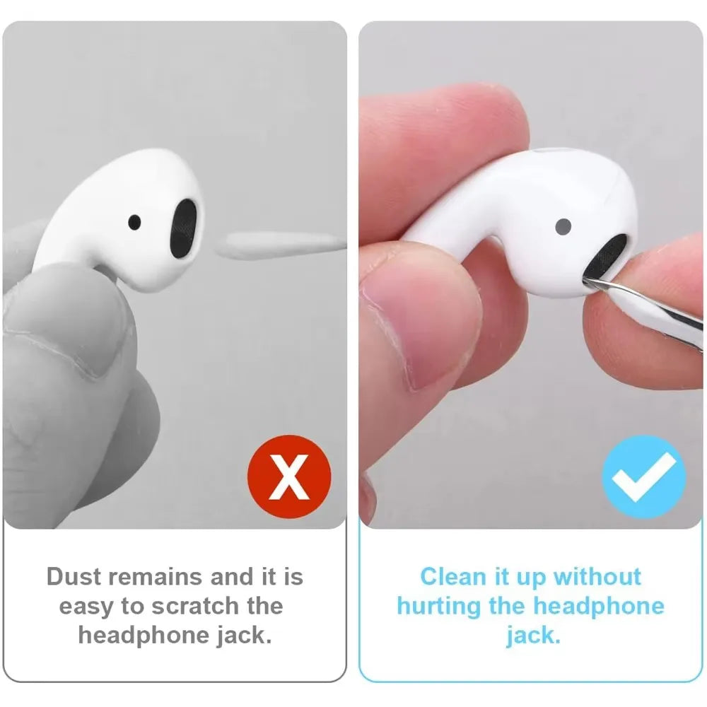 1Pc Portable Bluetooth Earphone Plug Cleaning Tool Cleaning Set Dust Cleaning Pen Earphone Plug Cleaning Brush