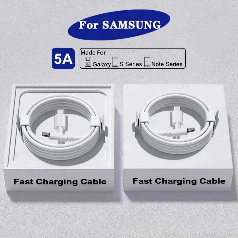 2-Pack 45W PD USB-C Cable for Samsung Galaxy S20/S21/S22/S23 Ultra, Note 10/20 5G, A53/A54 - Super Fast Charging Data Cable