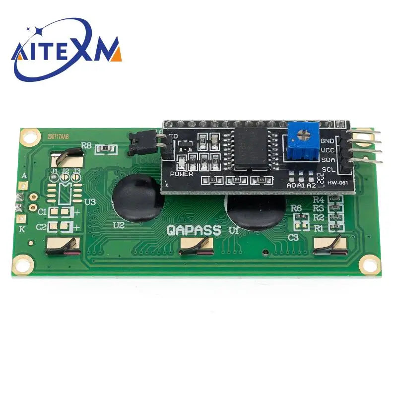 LCD1602 I2C Display Module - Blue Green Screen with PCF8574 IIC Adapter for Arduino - 5V Compatible