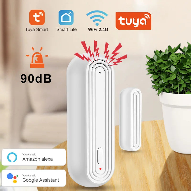 Tuya Smart Home Wi-Fi Door Sensor and Alarm System for Enhanced Security and Alerts