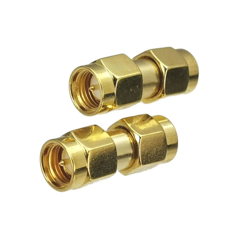 1Pcs Connector Adapter SMA RP-SMA to SMA RPSMA Male Plug & Female Jack Straight RF Coaxial Converter New Brass