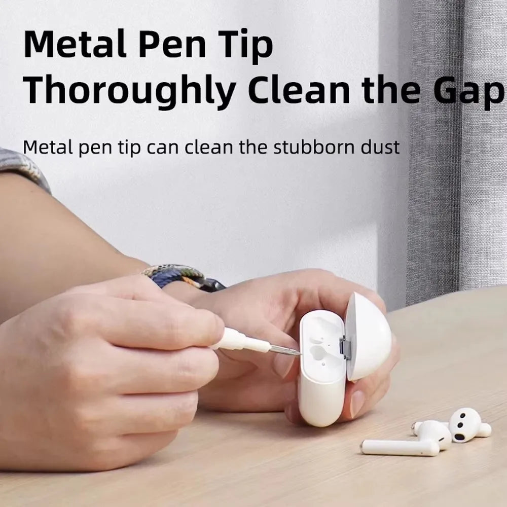 1Pc Portable Bluetooth Earphone Plug Cleaning Tool Cleaning Set Dust Cleaning Pen Earphone Plug Cleaning Brush