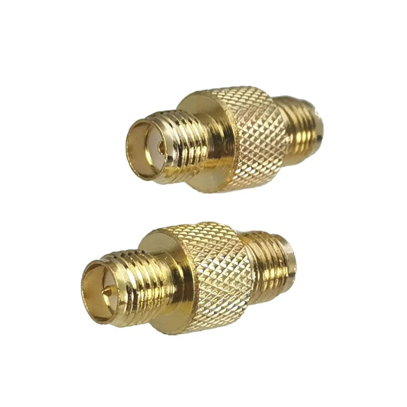 1Pcs Connector Adapter SMA RP-SMA to SMA RPSMA Male Plug & Female Jack Straight RF Coaxial Converter New Brass