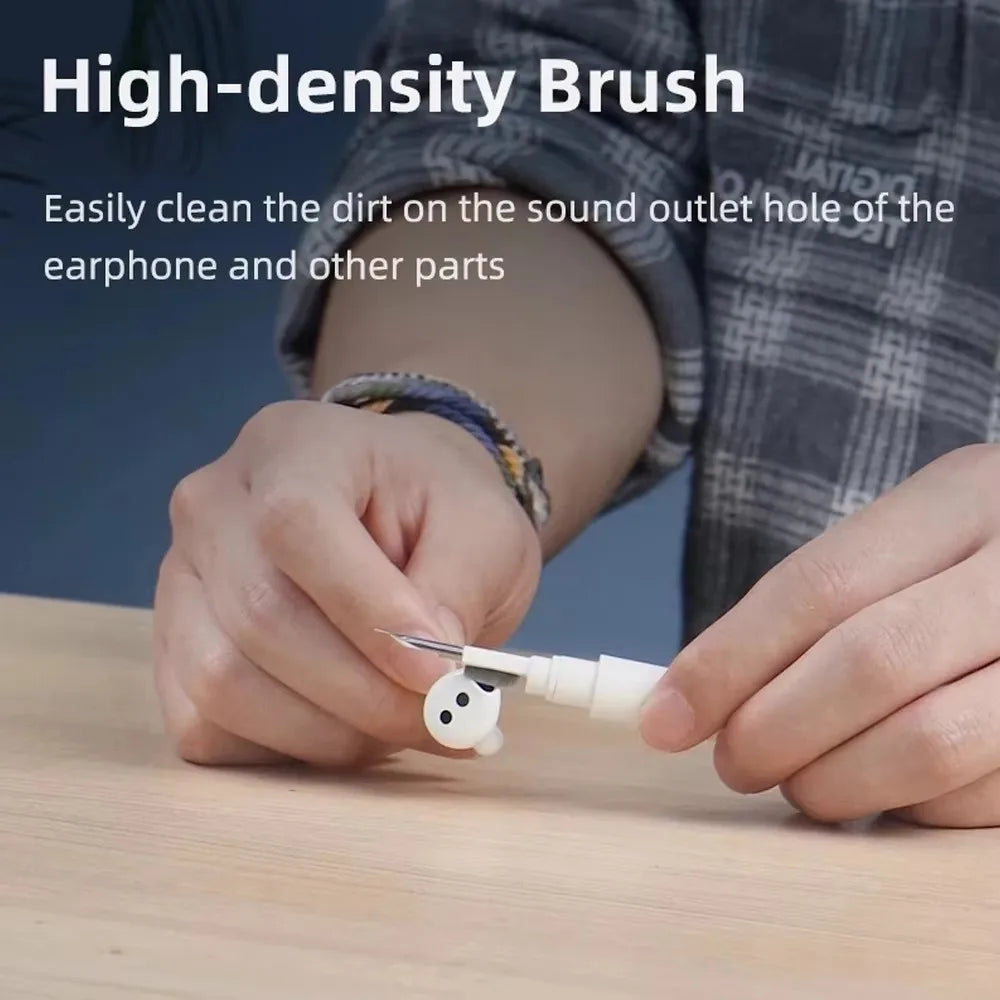 1Pc Portable Bluetooth Earphone Plug Cleaning Tool Cleaning Set Dust Cleaning Pen Earphone Plug Cleaning Brush