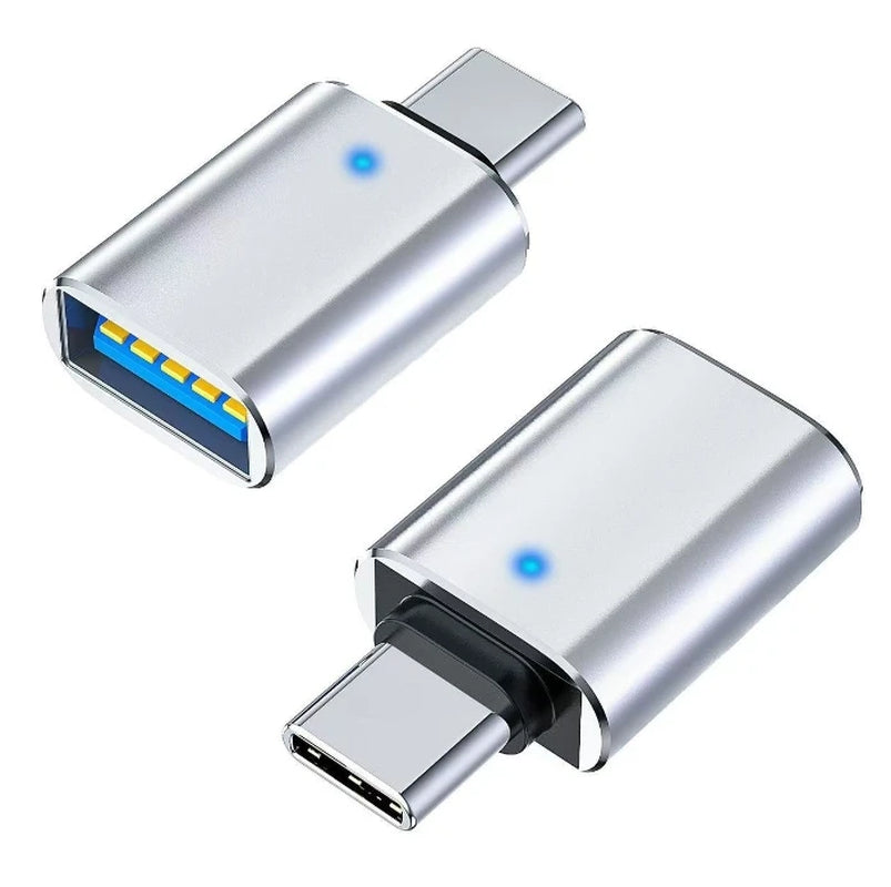 LED USB 3.0 to Type C Adapter OTG to USB C USB-A to Micro USB Type-C Female Connector for Samsung Xiaomi POCO Adapters