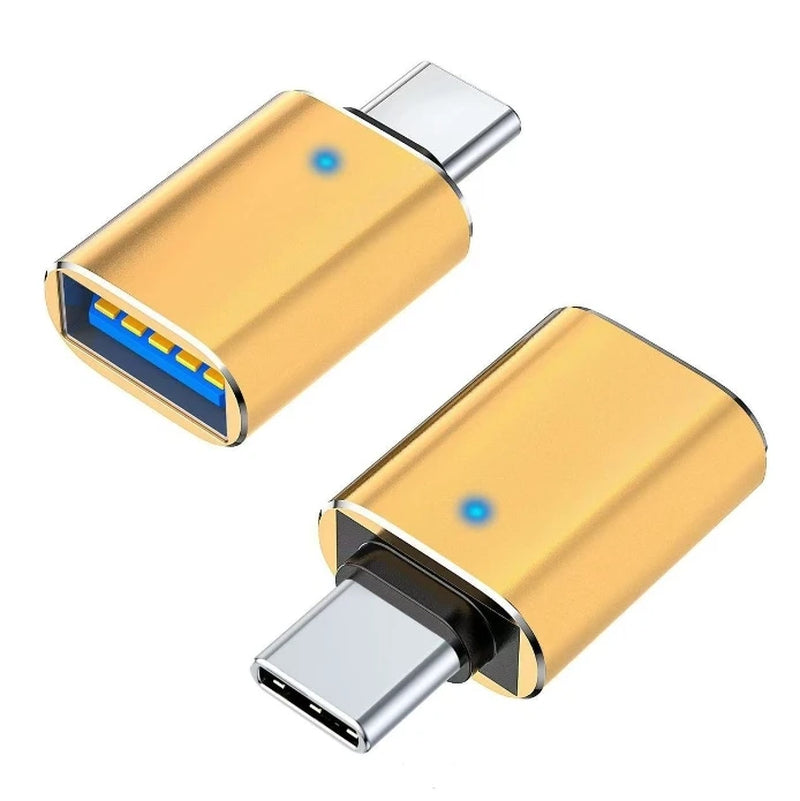 LED USB 3.0 to Type C Adapter OTG to USB C USB-A to Micro USB Type-C Female Connector for Samsung Xiaomi POCO Adapters