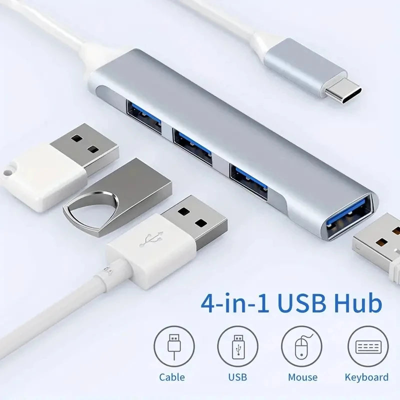467 Mobile Phone and Computer USB Dock with Multi-Function Wire Divider and High-Speed Transmission for Four Devices