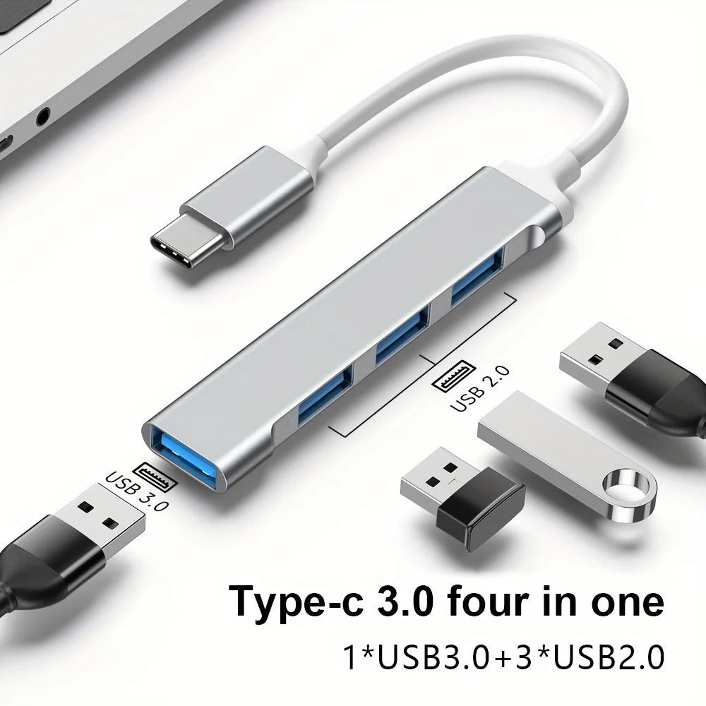 467 Mobile Phone and Computer USB Dock with Multi-Function Wire Divider and High-Speed Transmission for Four Devices