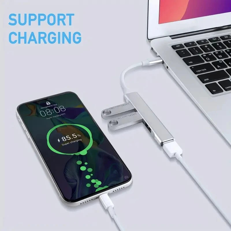 467 Mobile Phone and Computer USB Dock with Multi-Function Wire Divider and High-Speed Transmission for Four Devices